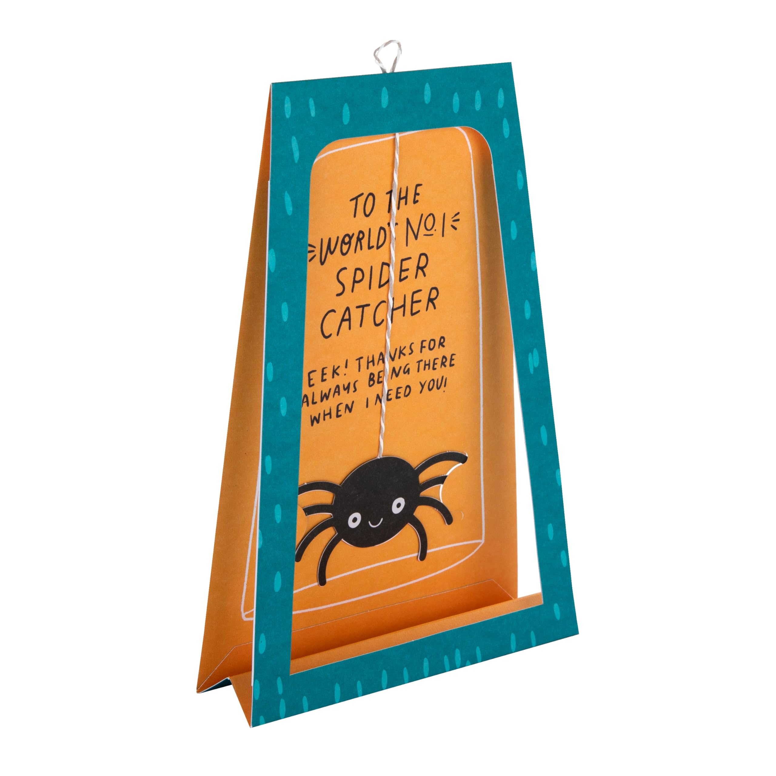 Hallmark Fathers Day Card to the Spider Catcher, Cute Spider Design, Blue, Orange