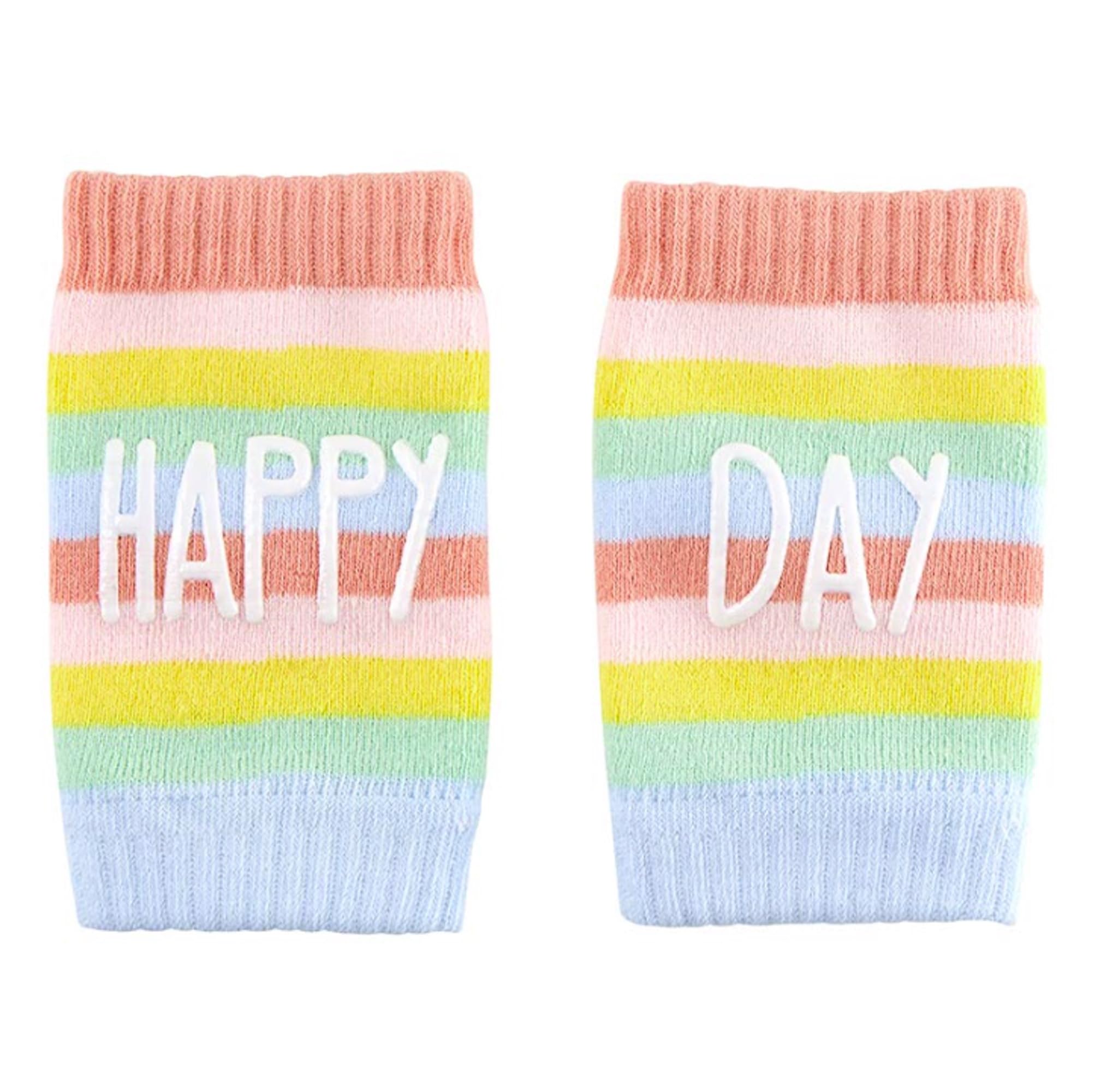 Stephan Baby Leg Warmers Non-Slip Cotton Knit Blend Knee Pads, Happy Day, One Size Fits Most