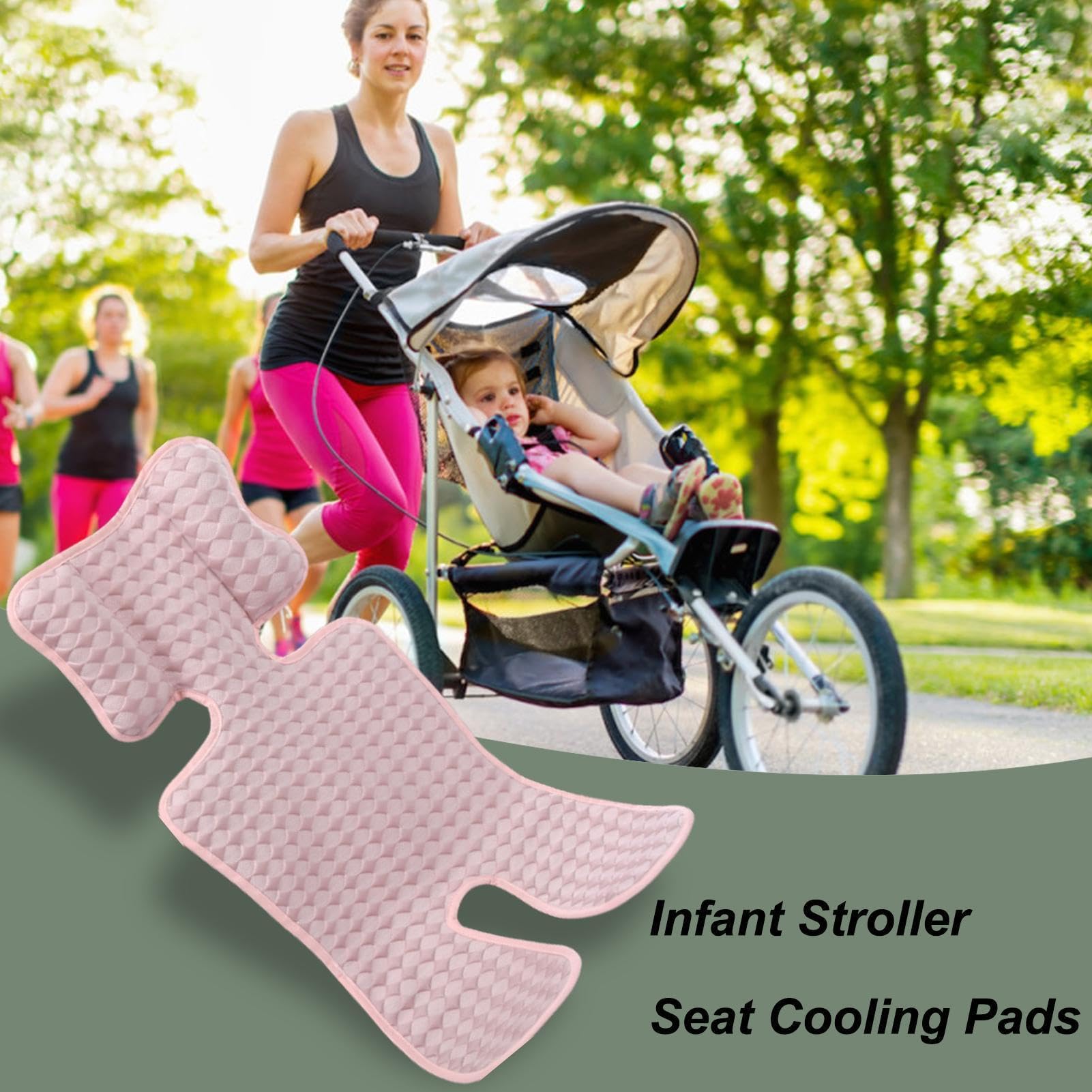 70x35 Cm Alèse Rafraîchissante Poussette | Coussin Siège Auto Bébé Été 140g, Housse Chaise Haute Anti-Transpiration, Tapis Frais Lavable En Machine, Nid D‘Ange Frais Siège Auto Poussette Rose