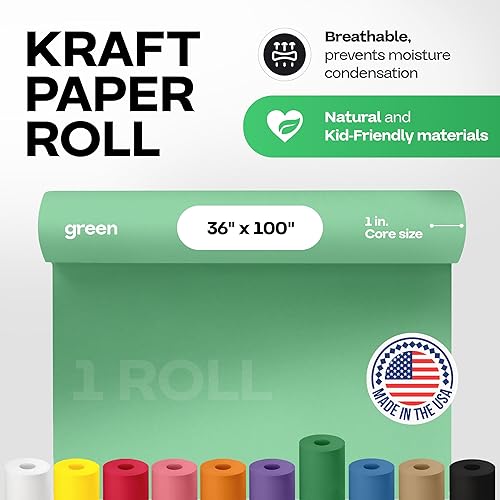 Vista 149 de Rollo de papel kraft marrón de 24 x 2160 pulgadas (180 pies), paquete de 4 – Papel de embalaje marrón hecho en Estados Unidos de 30 libras de grosor