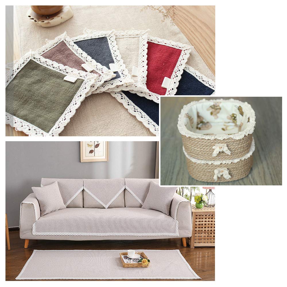 Naler Kanten Lint 20 Meter – Katoenen Gehaakte Rand, Roomwit, 22 Mm Breed, Voor Naai- En Bruiloftsdecoraties