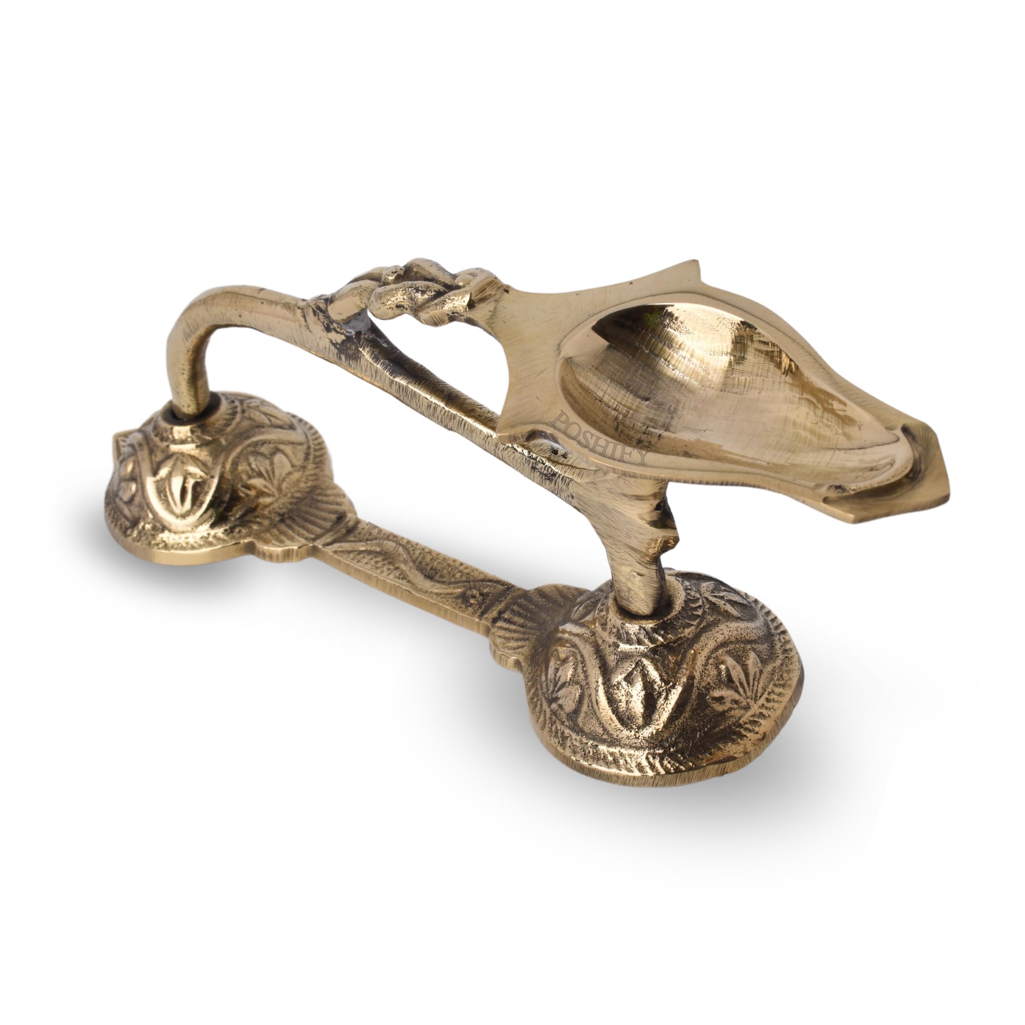 Brass Aarti Plate - Handcrafted Indian Diya -16 Brass Aarti Plate - Handcrafted Indian Diya -16