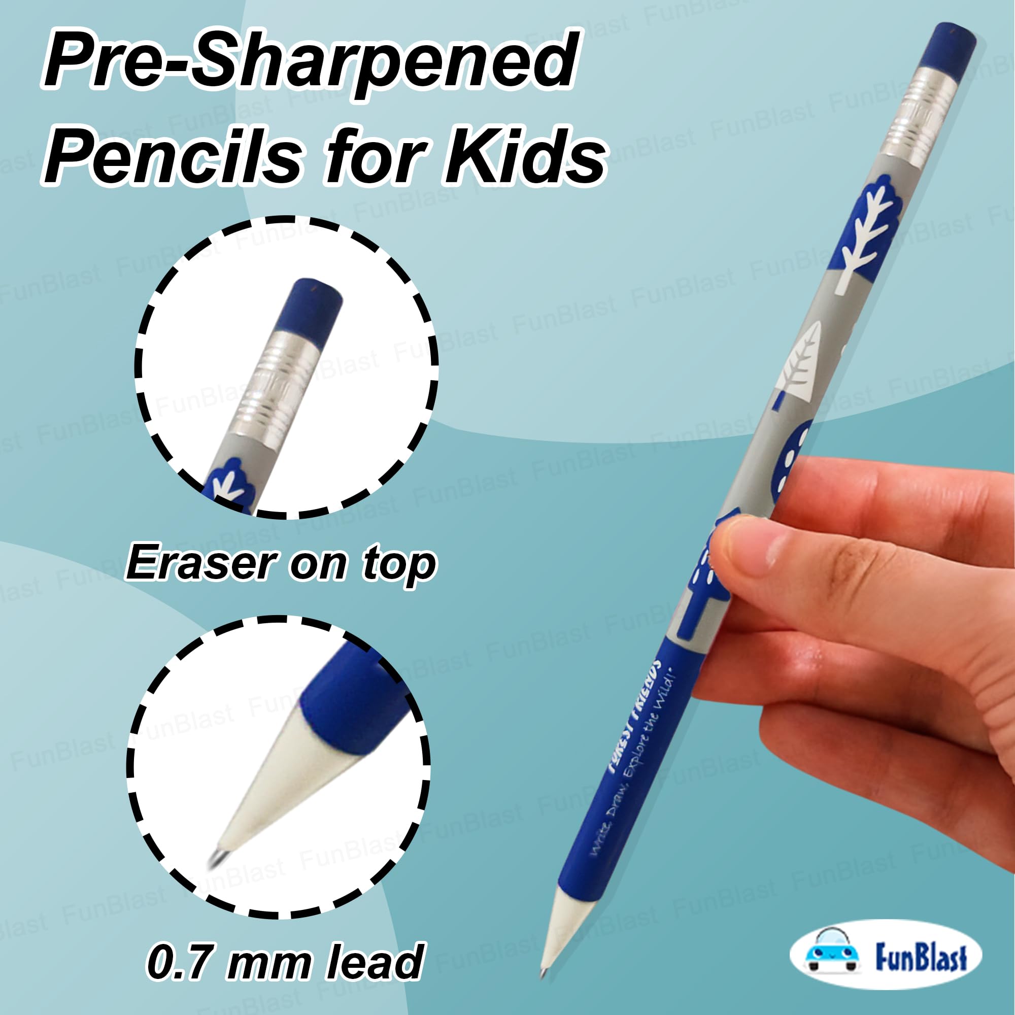 FunBlast Mechanical Pencil with Erasers for Kids – Pre-Sharpened Pencils for Kids, Kawaii Pencils for Kid, Cute Pen-Pencil, Return Gift for Children, Pencil for Drawing and Shading (0.7 mm) 4