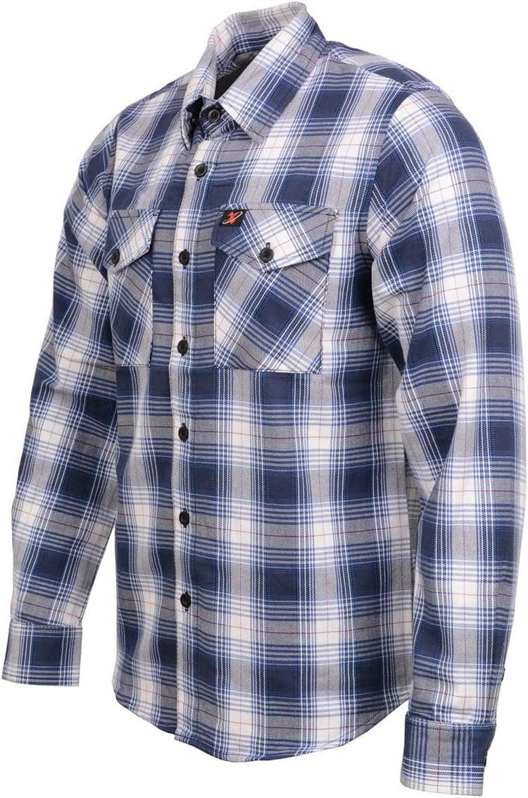 Milwaukee Leather MNG11650 Men's Blue and White Long Sleeve Cotton Flannel Shirt - Small - Image 5