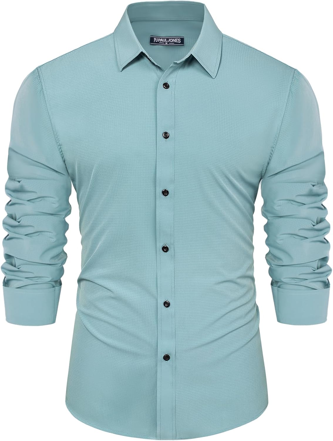 PJ PAUL JONES Mens Long Sleeve Button Down Shirts Wrinkle Free Stretch Untucked Dress Shirts Business Casual Shirt - Image 4