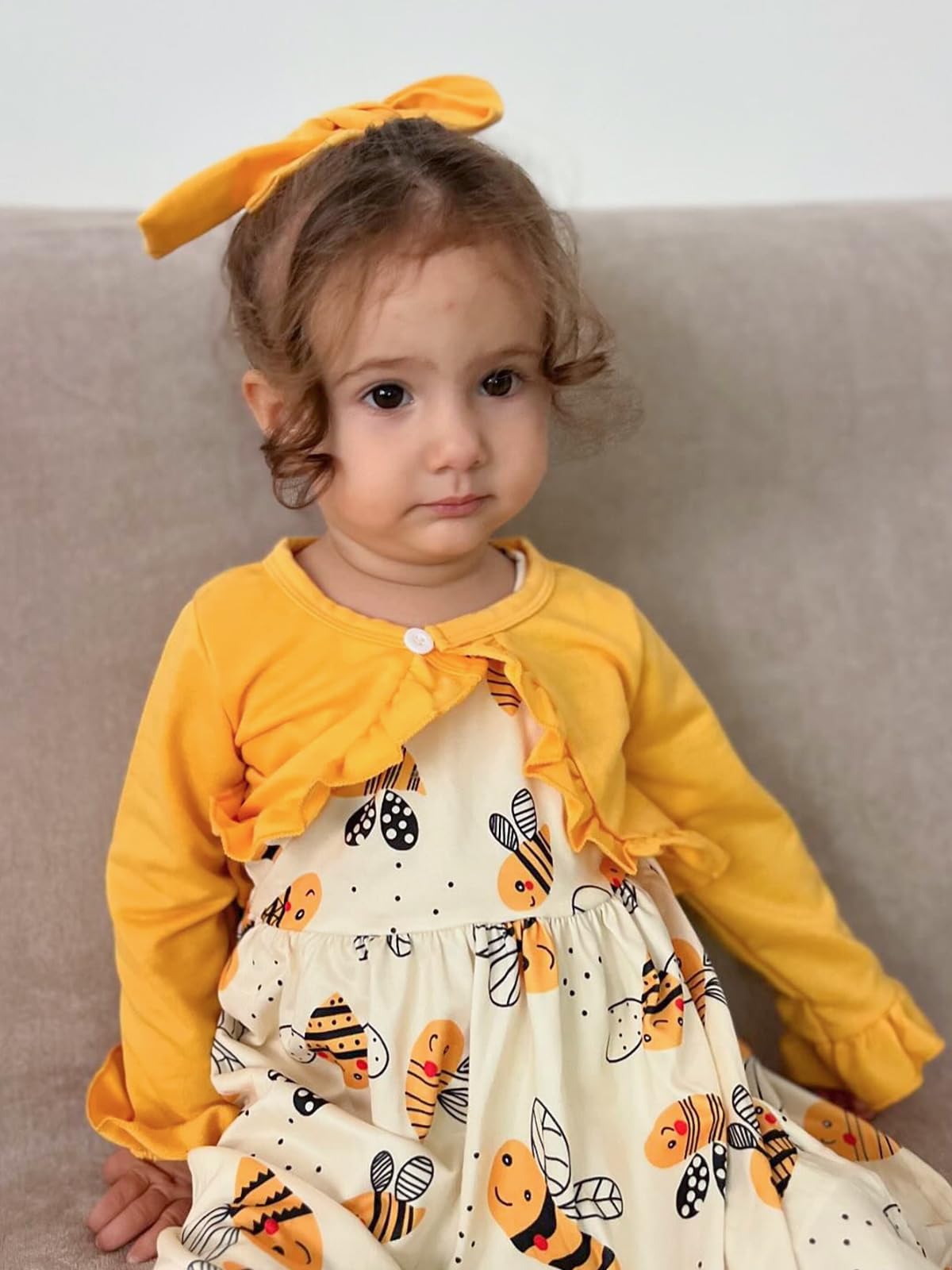 Miipat Bambina Abitini con Set di Abbigliamento Cardigan Bambino Ragazza Autunno Inverno 2pcs Abiti Set Vestito Senza Maniche e Cappotto a Maniche Lunghe
