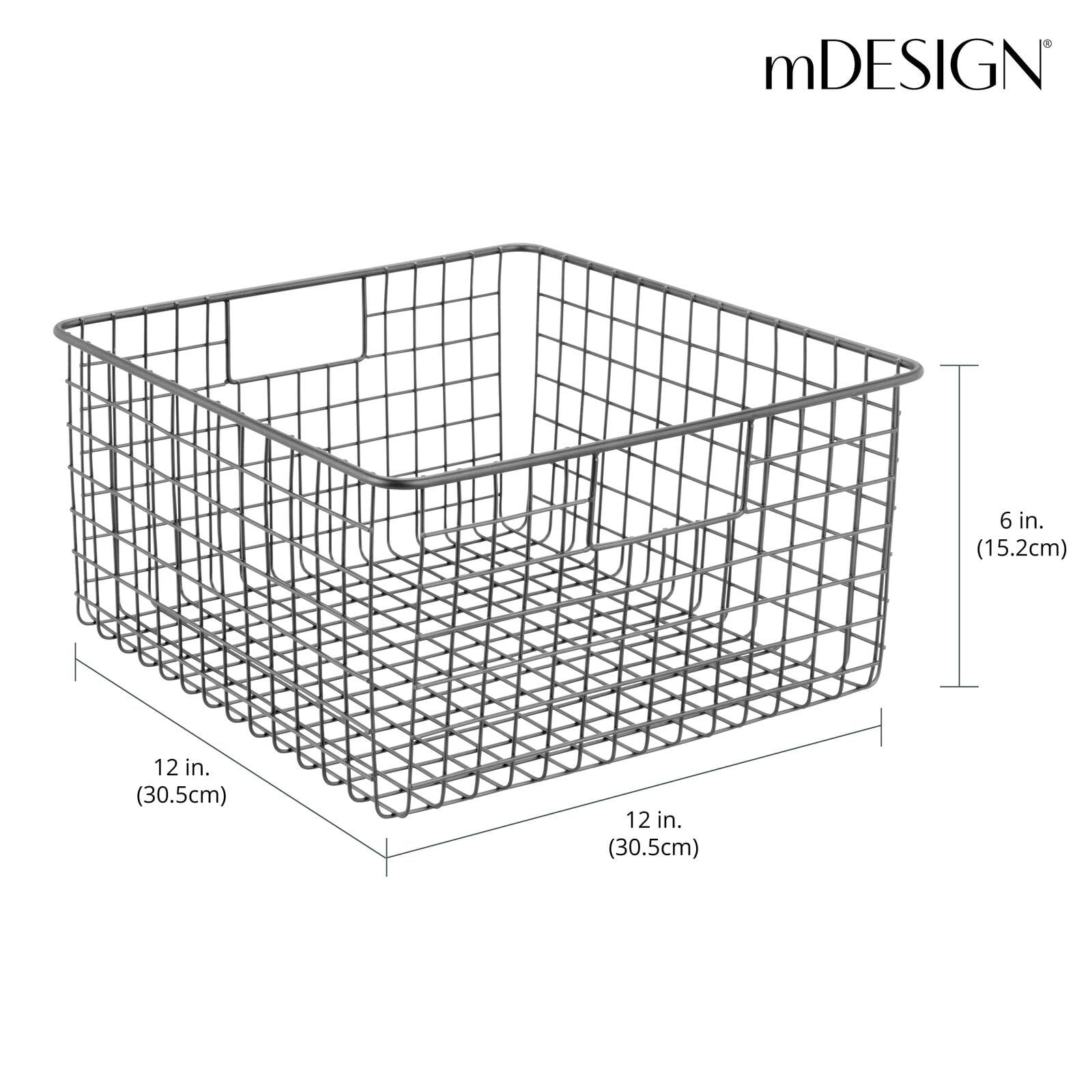 mDesign badkamer organizer - draadmand met geïntegreerde handgrepen voor het opbergen