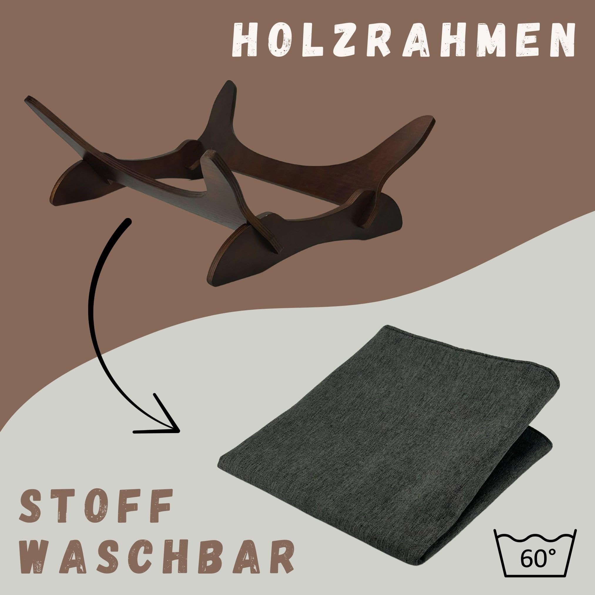 Generisch Katzenbett waschbar als Hängematte freistehend für Katzen oder Hundebett für kleine Hunde der Katzenschlafplatz für Haustiere (Hellgrau)