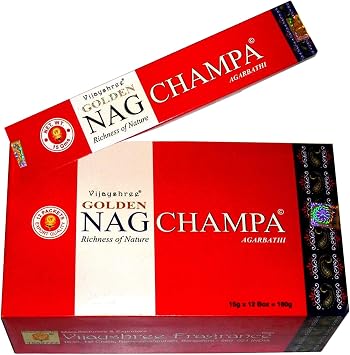 Vijayshree Golden Nag Champa Incense Sticks Home Fragrance Agarbatti 1 Box Contains 12 Pack