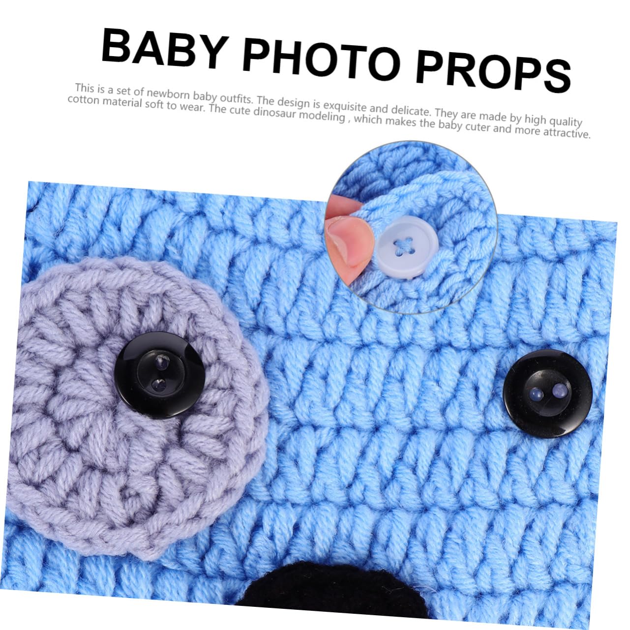 BESPORTBLE Ropa Recién Nacida Tejida A Mano Traje De Fotografía Recién Nacido Ropa Infantil Trajes De Cachorro Ropa De Bebé Gorro Tejido Bebe Azul Algodón