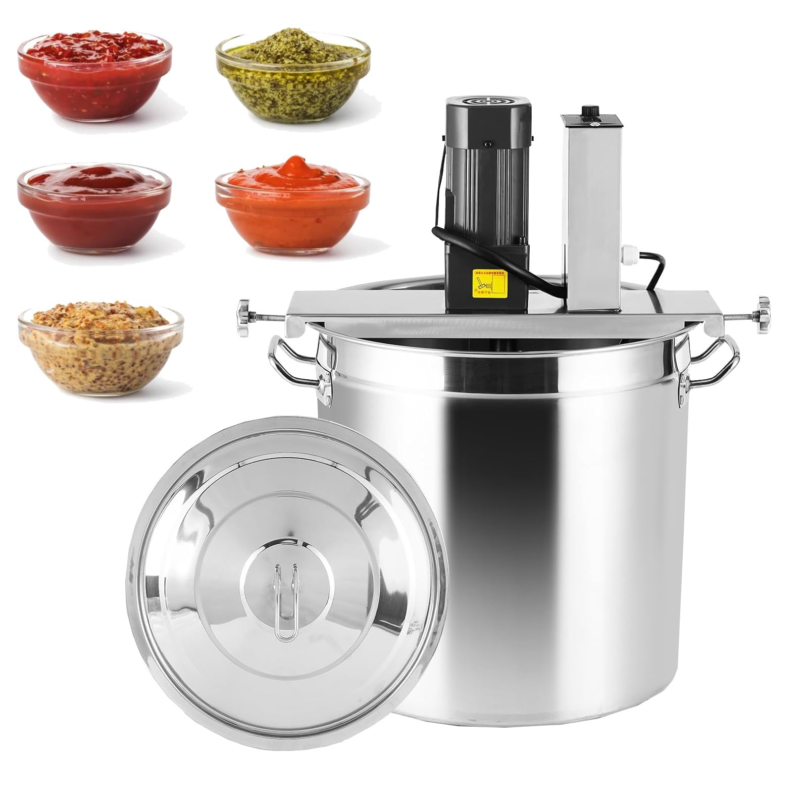 Mezclador de alimentos automático comercial, agitador eléctrico con eje de mezcla y raspador para hacer mermeladas, salsas, rellenar y condimentar sopas, herramienta de cocina eficiente