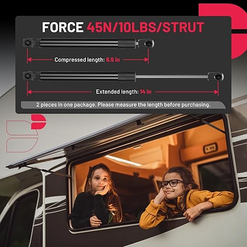 Miniatura 59 de BDFHYK C16-17796 20 inch 110Lbs/490N Gas Struts Shocks Lift Support for are Leer Camper Shell Topper Rear Window, Truck Bed Cover, Cabinet lid Door