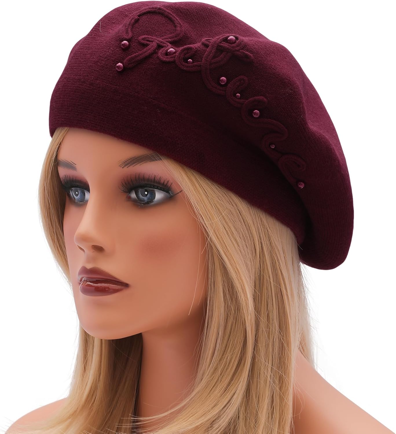 Winter Women French Beret Hat Kaschmir Solid Color Knitted Berets - Image 6