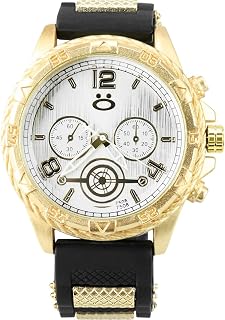 Relógio Masculino, Orizom, analógico de ponteiro, original, social, pulseira ajustável de silicone, dourado e preto