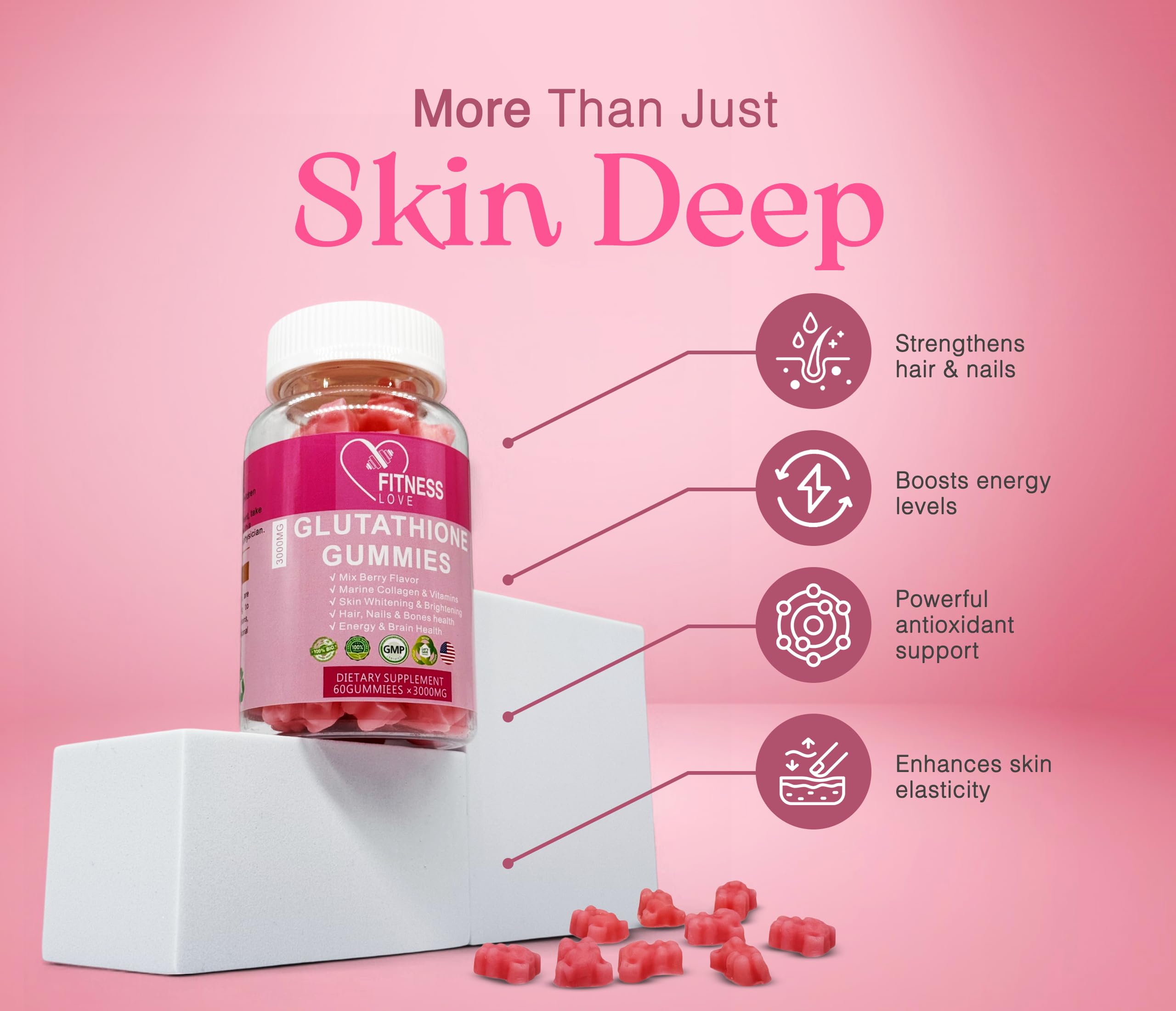 g21 glutathione review Amazon.com: FITNESS LOVE Glutathione Gummies – L-Glutathione Supplement  with Collagen, Vitamin C & Hyaluronic Acid – Gummy Vitamins for Adults –  Antioxidant Support for Radiant Skin & Wellness : Health & Household