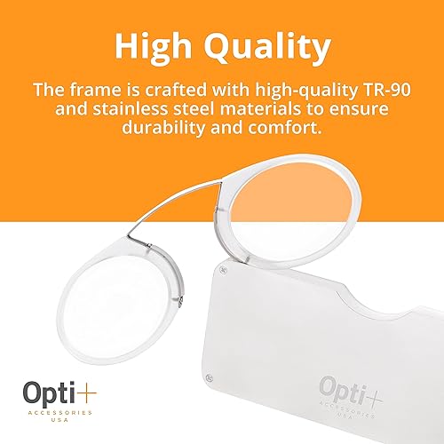 Miniatura 3 de OPTI+  Legless Nose Clip Reading Glasses  with Eyeglass Case  Reading Glasses for Women  Reading Glasses  Men Ar Glasses