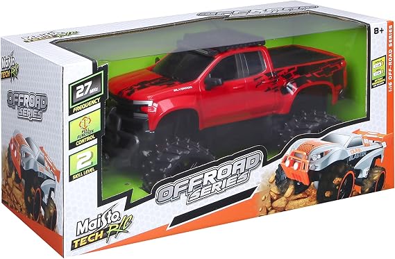 Maisto Tech R/C 1:16 Scale 2.4 GHz Off Road 2019 Chevrolet Silverado, Red