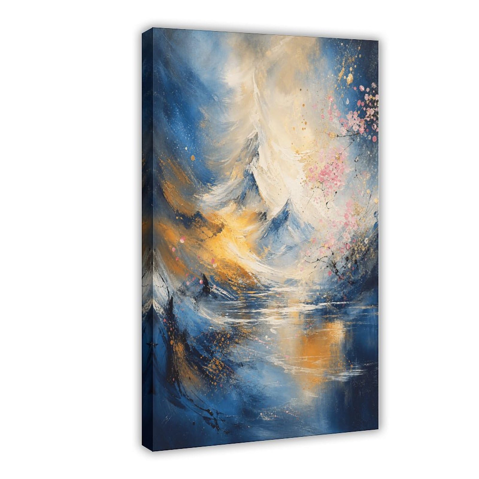 H3b8u2y5 Frame-Style-19 Abstract Wave Landscape Canvas Wall Art, Cubist Reading Corner