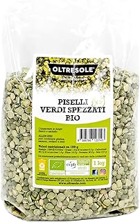 Oltresole, Bio grüne Spalterbsen 1 kg, Bio geschälte und gespaltene Trockenhülsenfrüchte, kein Einweichen erforderlich, Ei...