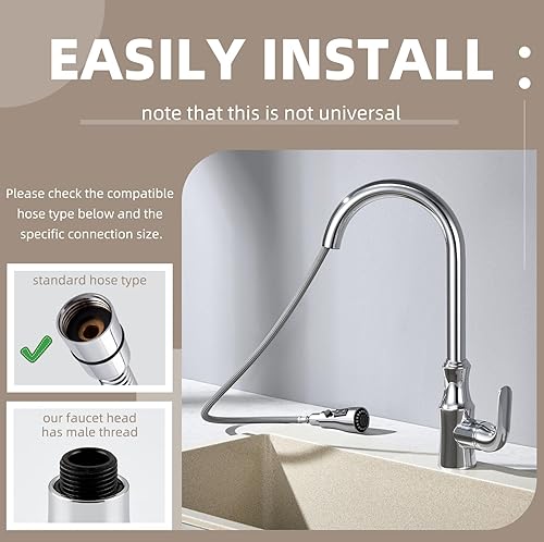 Miniatura 5 de Angle Simple Repuesto de cabezal de grifo de cocina G 12 rosca macho, piezas de repuesto para rociador de grifo de fregadero, modo de pulverización