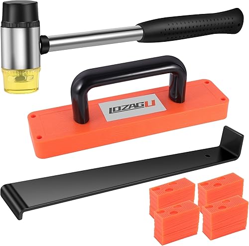 Kit de 43 piezas para herramientas de suelo laminado, kit de instalación LVP, herramientas para suelos de vinilo, taco de golpeteo con mango,
