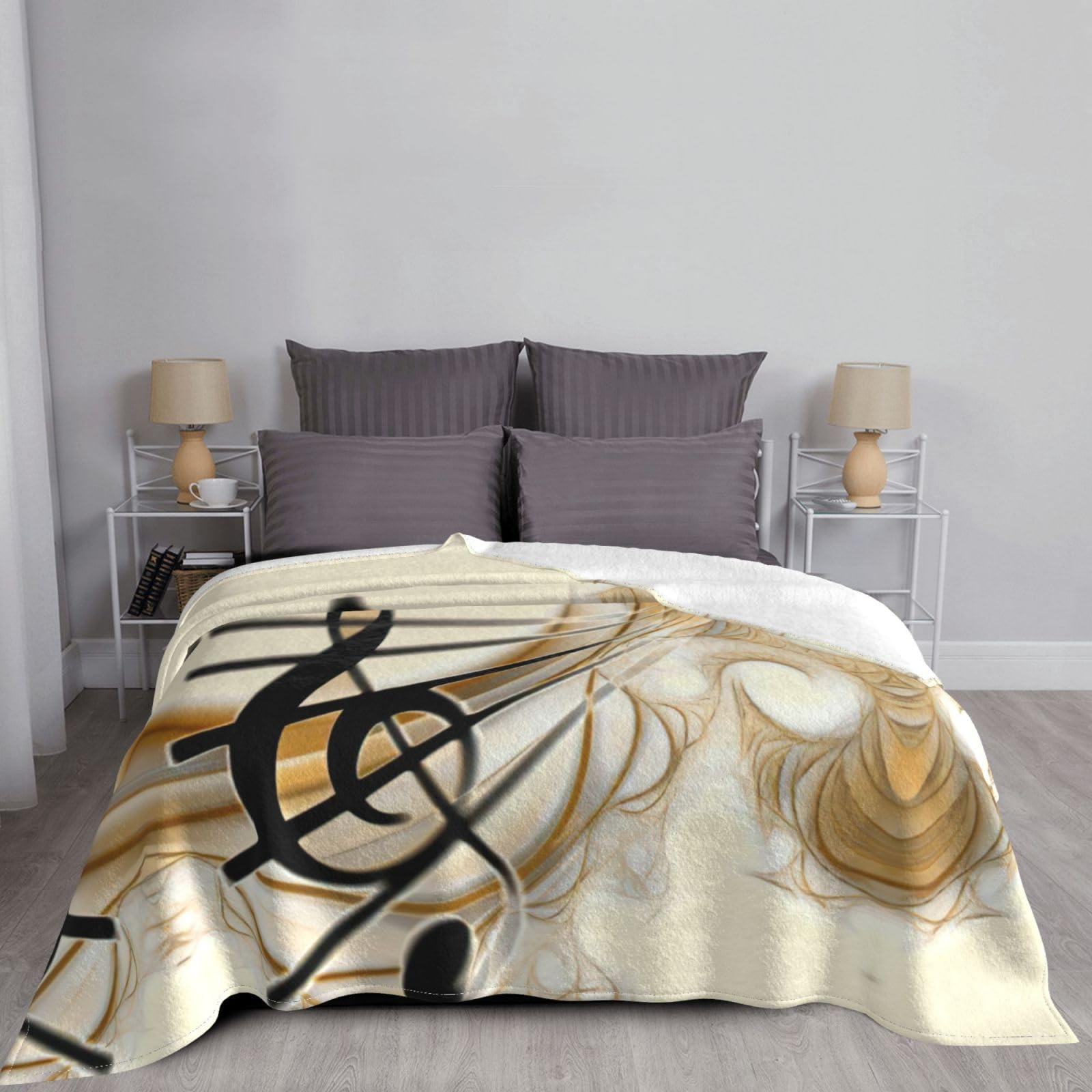 ADAhgu Coperta Note Musicali - 127x101 Cm Morbida Per Casa E Viaggi - Foto 9