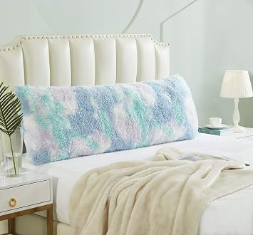 Cozy Plush Fur Body Pillow 20X54 Inches with Premium Filling, Ultra Soft Bed and Sofa Pillow, Vibrant Pastel Colors on Long Pillow, Big Hug Double Pillow, Pregnancy Pillow, Warm Fascinating