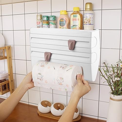 Miniatura 2 de Zyyini - Toallero de papel para colgar en la pared, dispensador de película conservadora