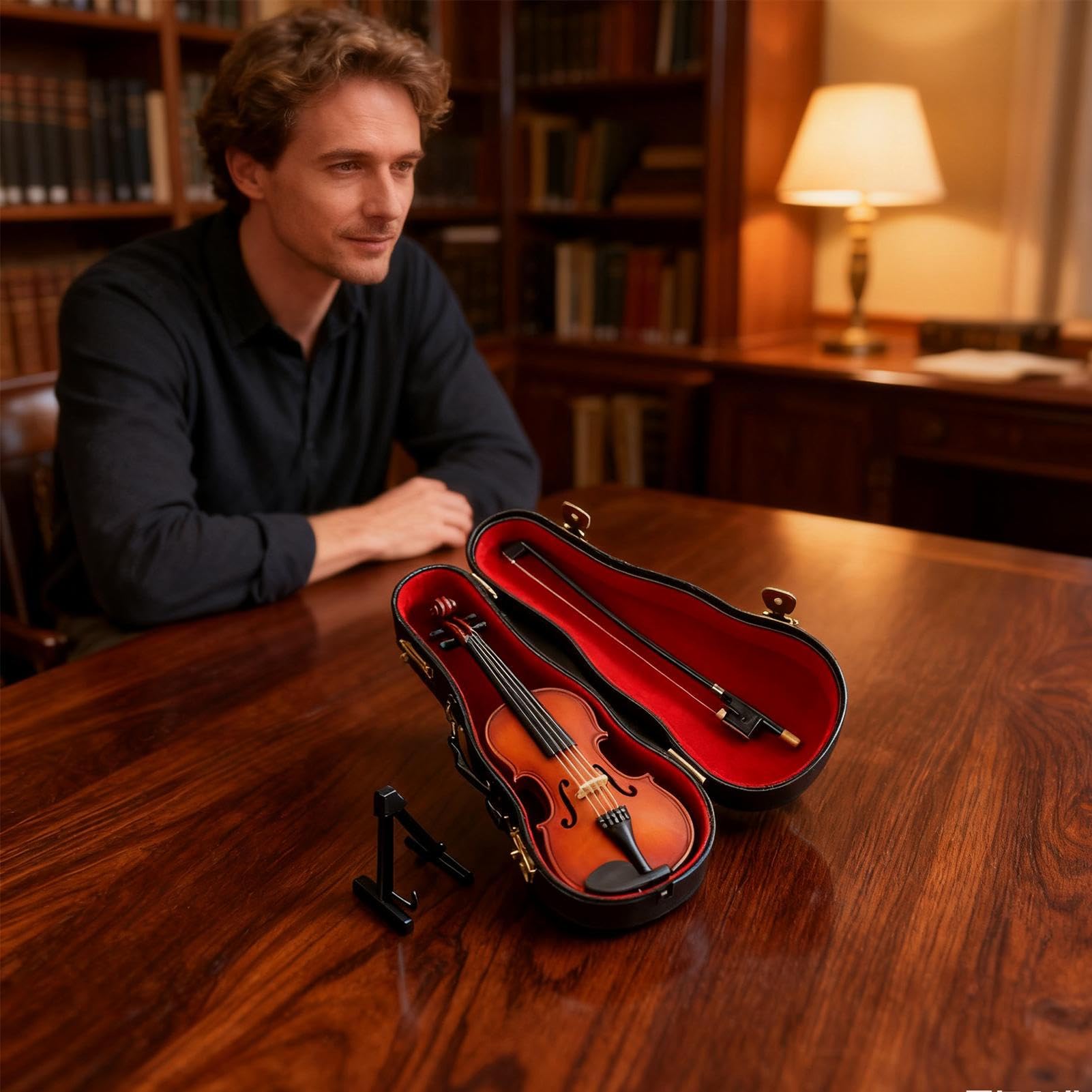 Pequeños Violines En Miniatura Llavero De Madera Artesanal Realista | Pequeño Llavero De Violín Para Músicos Y Amantes Del Arte Y Celebración De Días Festivos Y Hogar Y