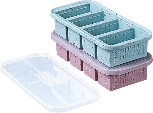 Miniatura 28 de Souper Cubes Moldes de silicona para congelador de 1 taza, cubos de sopa perfectos para almacenar caldo, arroz, sobras y más, bandejas de silicona