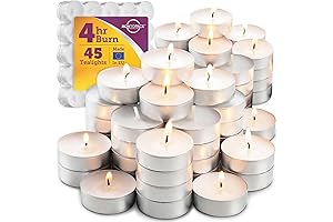 45-Pack Unscented Flat Candles: Create a Warm, Inviting Ambiance