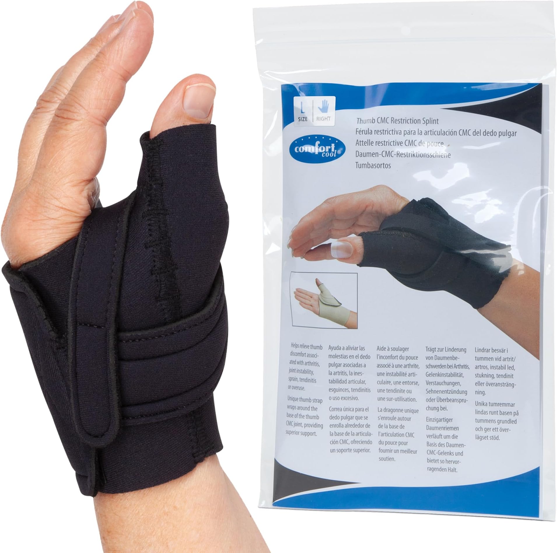 Comfort CoolComfort Cool Thumb CMC Restriction Splint - Right Hand, Medium Plus