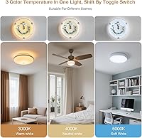 Vista 6 de Kit de Retrofit de Luz LED para Ventilador de Techo, 4 Pulgadas, Kit de Repuesto de Luz de Techo Motor PCB de Panel, 18W, 3CCT 3000K-4000K-5000K