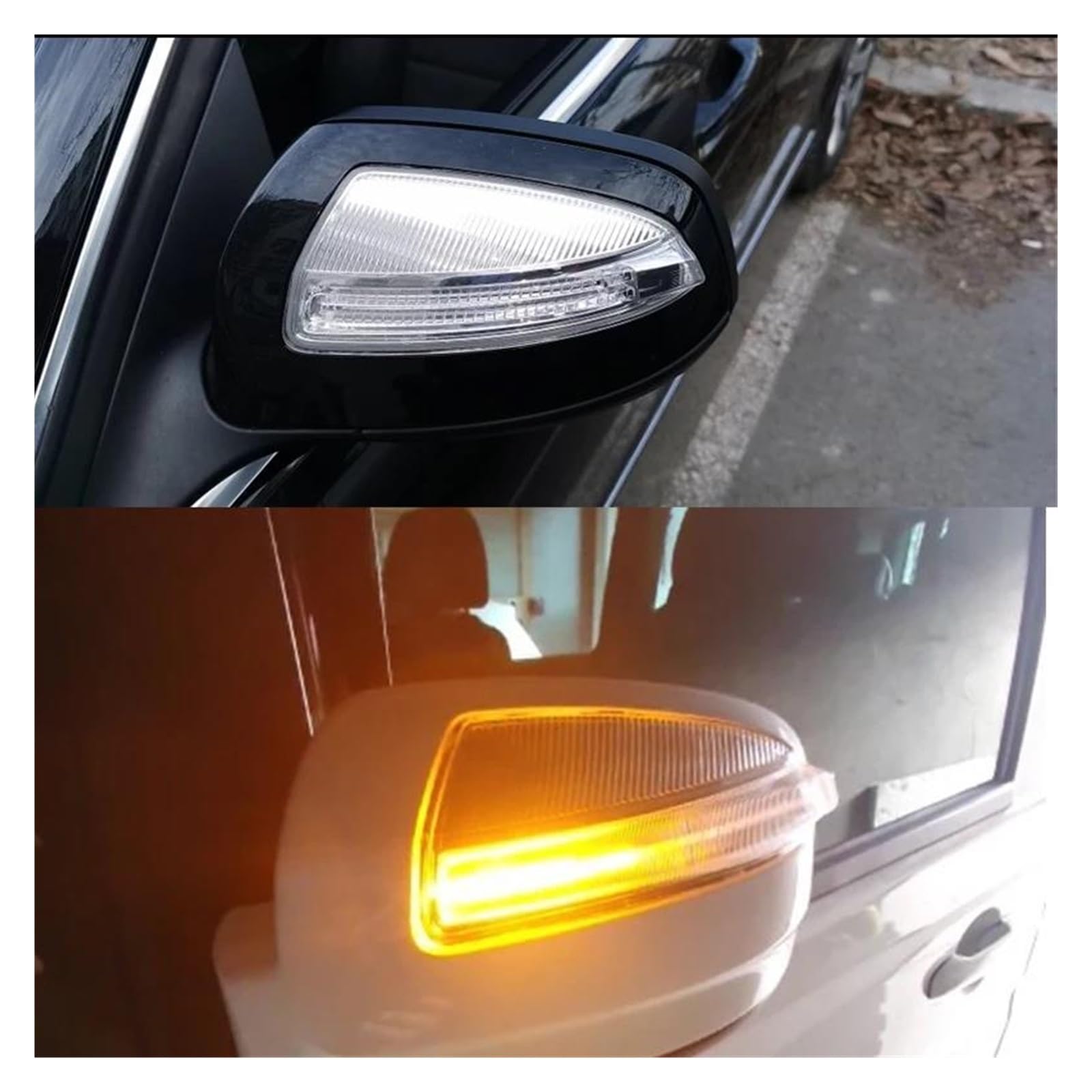 Intermitente Retrovisor Para Mercedes Para Benz Para Viano Para Vito W639 ML W164 07-14 LED Luz Señal Giro Dinámica Indicador Espejo Lateral Intermitente(Clear Lens)