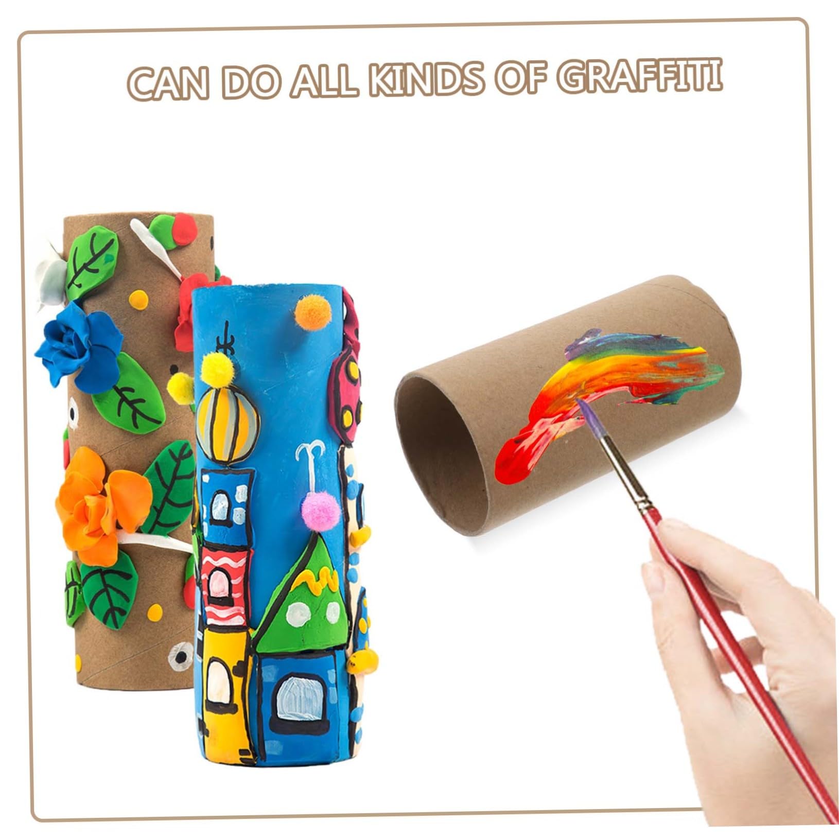 Hemobllo Tubo De Cartón Artesanal Para Manualidades 30 Piezas Color Natural Diámetro 5,2 Cm Niños Materiales Creativos Uso Escolar Bricolaje Jardín Infantil Pintura