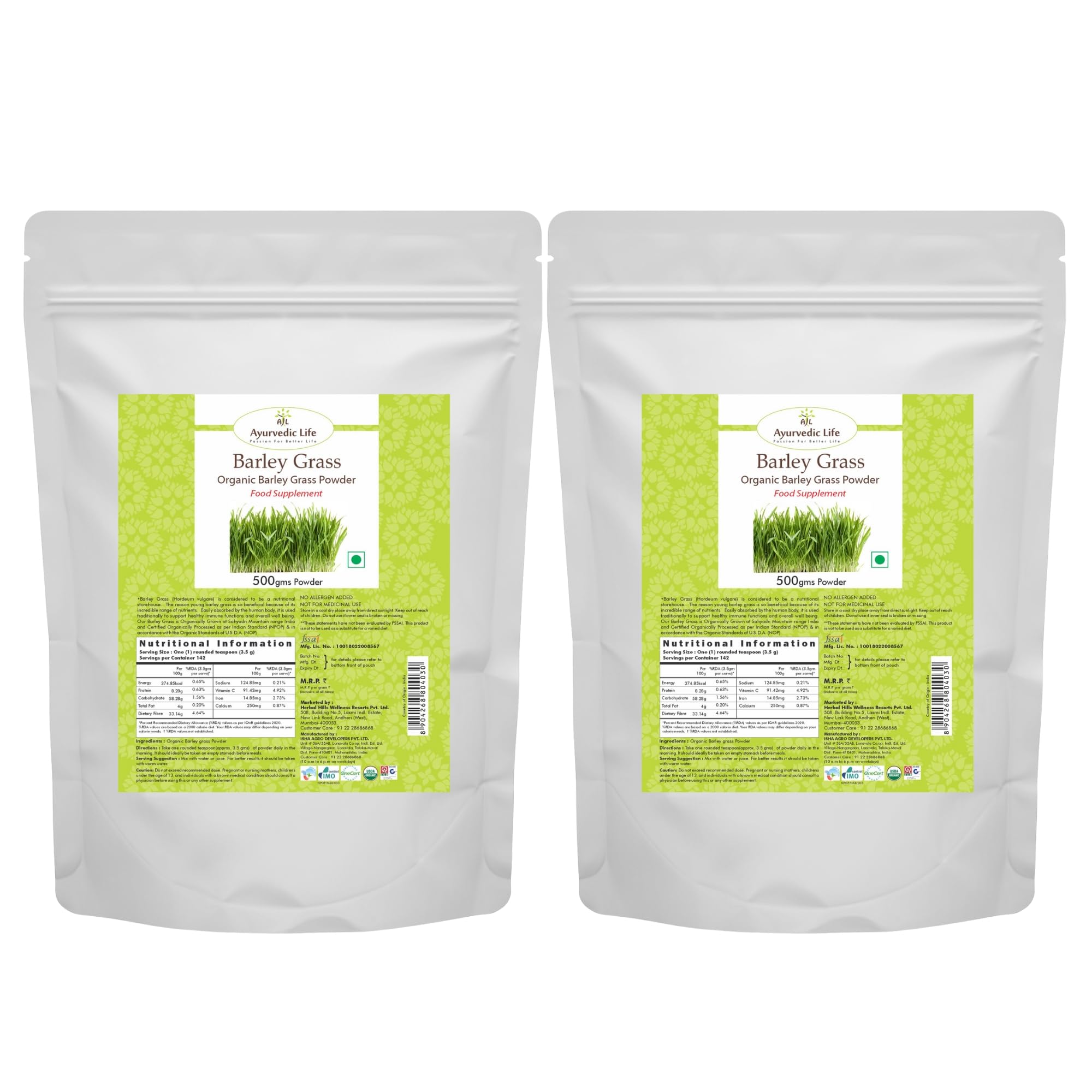 Barley Grass Powder 500 g Pack of 2