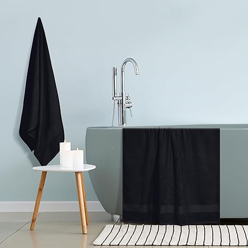 Miniatura 4 de GLAMBURG - Juego de 2 toallas extragrandes de 100% algodón puro de alta calidad, ideal para uso diario, ultrasuave y muy absorbente, lavable en