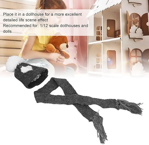 Miniatura 3 de 1/12 Sombrero de amor Bufanda Muñeca Invierno Muñeca Casa Accesorios Muñeca Muñeca Sombrero Bufanda