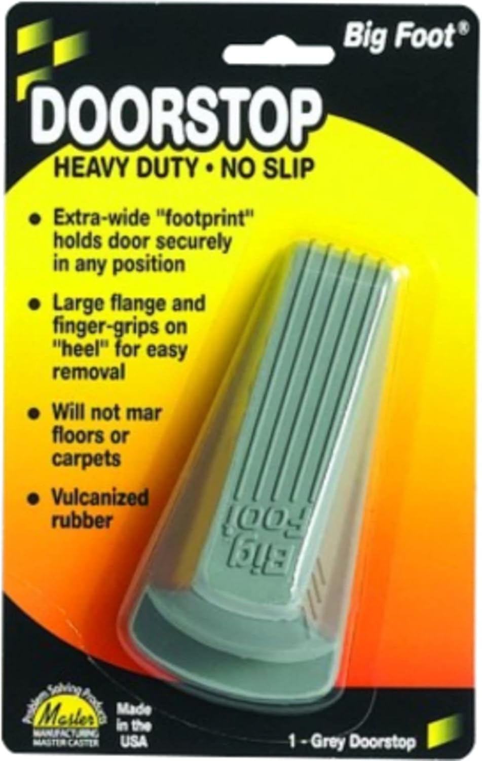 Master Caster Big Foot Doorstop, 4.75 x 2 x 1.25 Inches, Gray, 1/Pack (00941) : Door Stop : Office Products