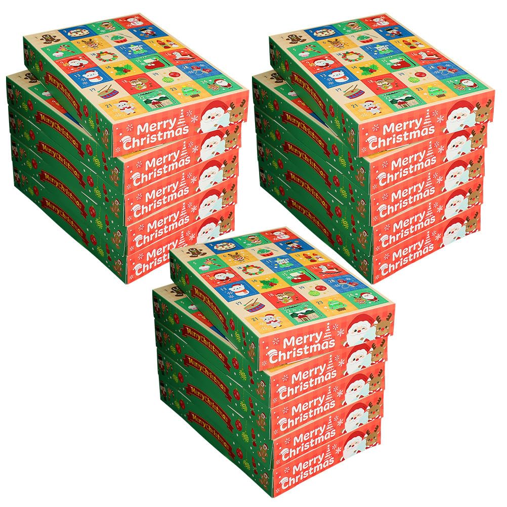 Ciieeo 15stücke Tage-countdown-boxen Diy-weihnachtskalender mit Leeren Pralinenschachteln aus Papier Kleine Weihnachtsboxen zum Selbermachen
