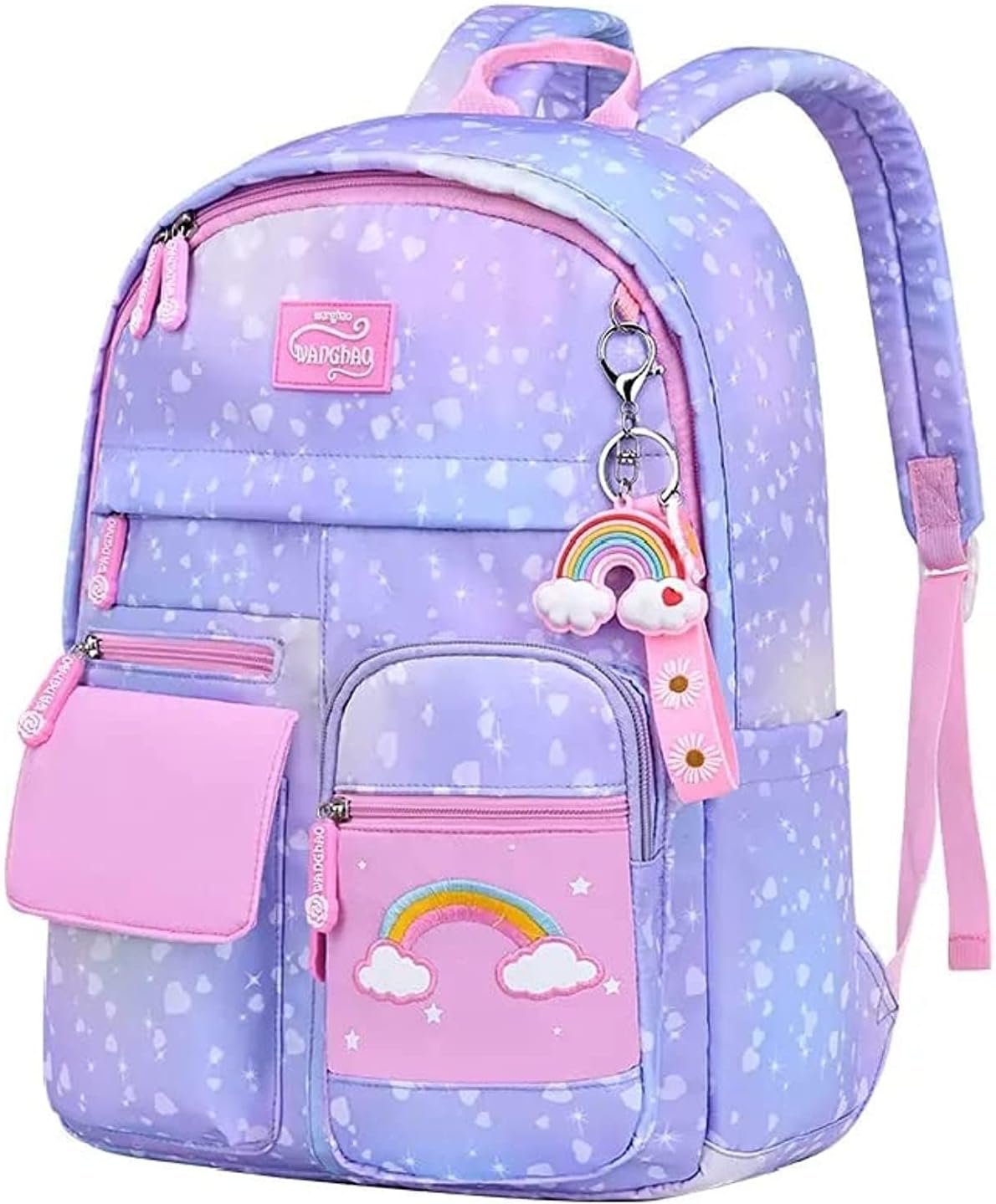 Fashion Design Lightweight Waterproof Kids Backpack large Capacity Children Bookbags Student Girls School Bag, Pink