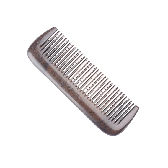 Breezelike No Static Rectangular Chacate Preto Wood Fine Tooth Comb