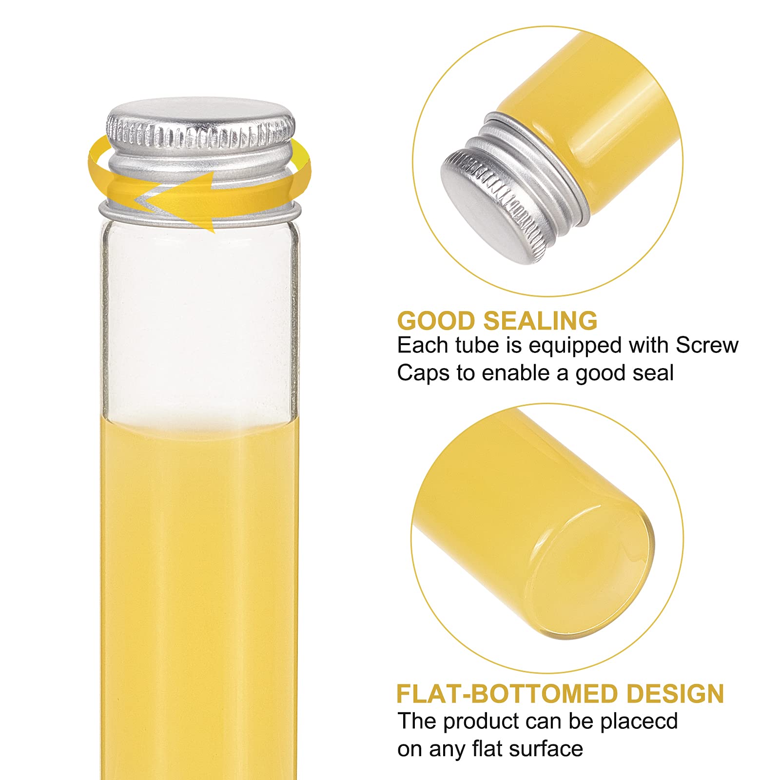 BENECREAT 20 Pz Flacone Sigillato in Vetro da 20 ml con Tappo A Vite in Alluminio Flacone Campione Liquido Trasparente per Flaconi Ornamentali in Polvere per Pillole