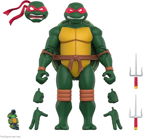 Super7 ULTIMATES! Teenage Mutant Ninja Turtles Raphael - Figura de acción TMNT de 7 pulgadas con accesorios, coleccionables clásicos de dibujos