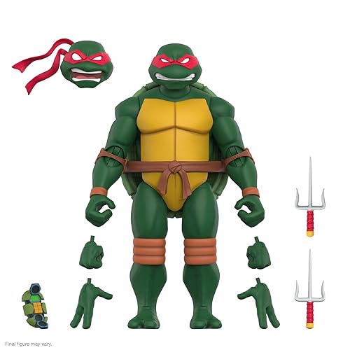 Super7 ULTIMATES! Teenage Mutant Ninja Turtles Raphael - 7" TMNT Action Figure with Accessories Classic Cartoon Collectibles and Retro Toys