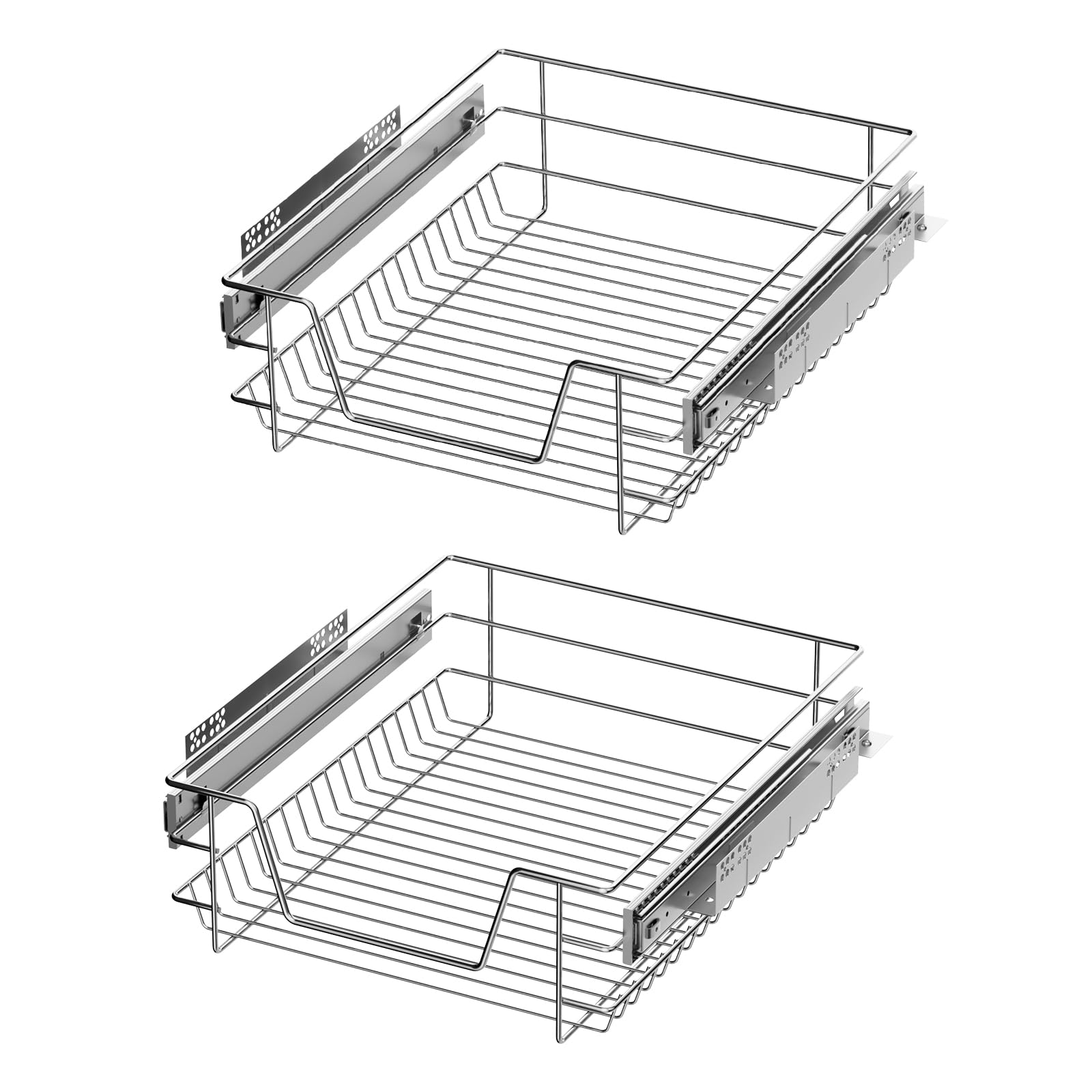 XEMQENER 2 Pcs Kitchen Pull Out Wire Baskets Drawer Storage for 400mm Units
