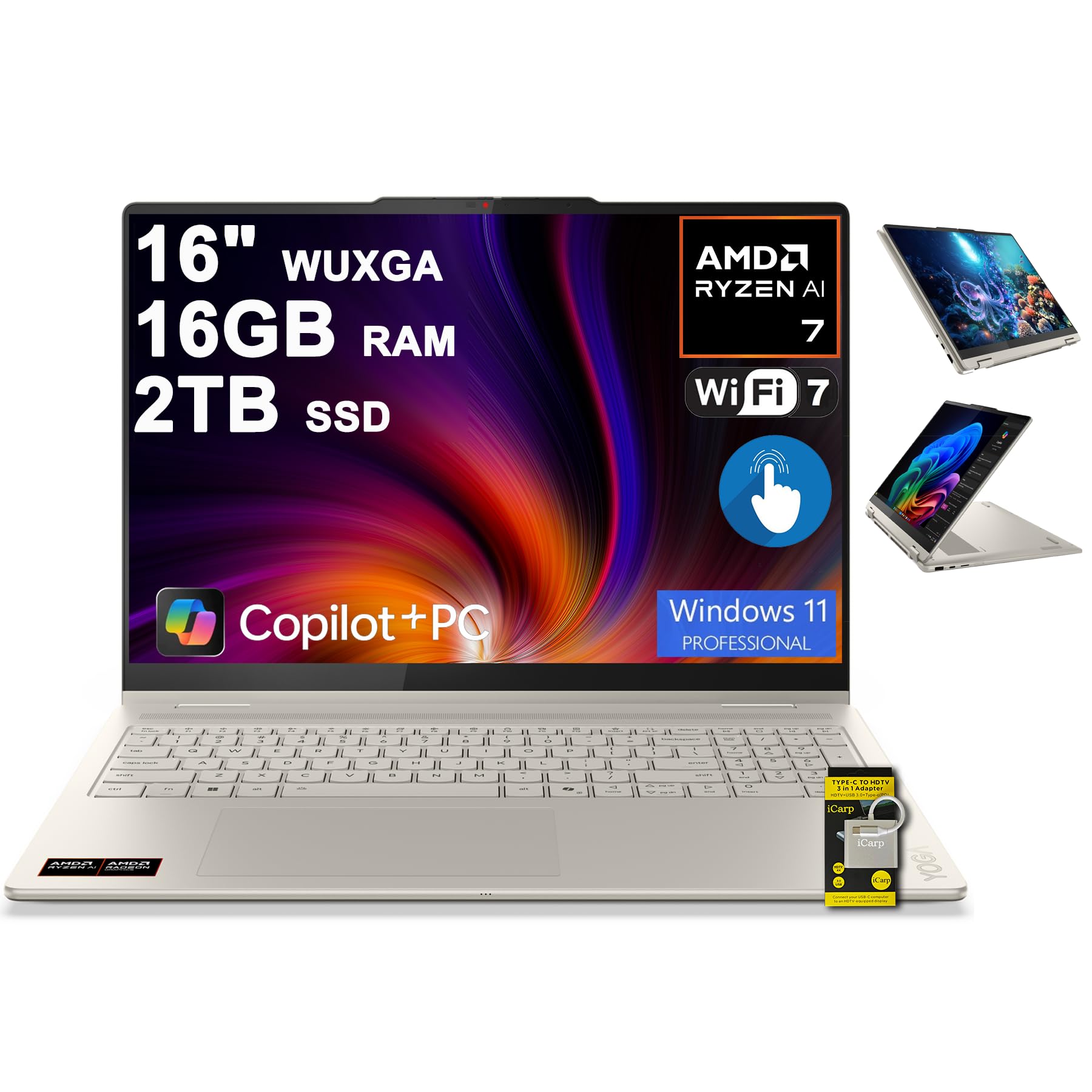 Amazon.co.jp: Lenovo Yoga 7 2-in-1 ノートパソコン 16インチ WUXGA