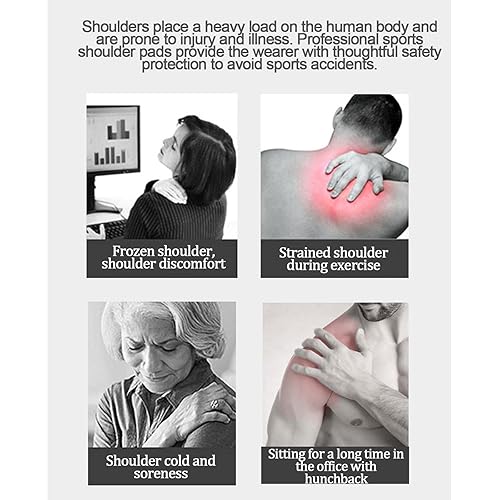 Miniatura 4 de PopieL Hombreras de fitness para hombre, soporte de dos hombros para luxación de hombro, dolores musculares, fractura de hombro, correa de hombro