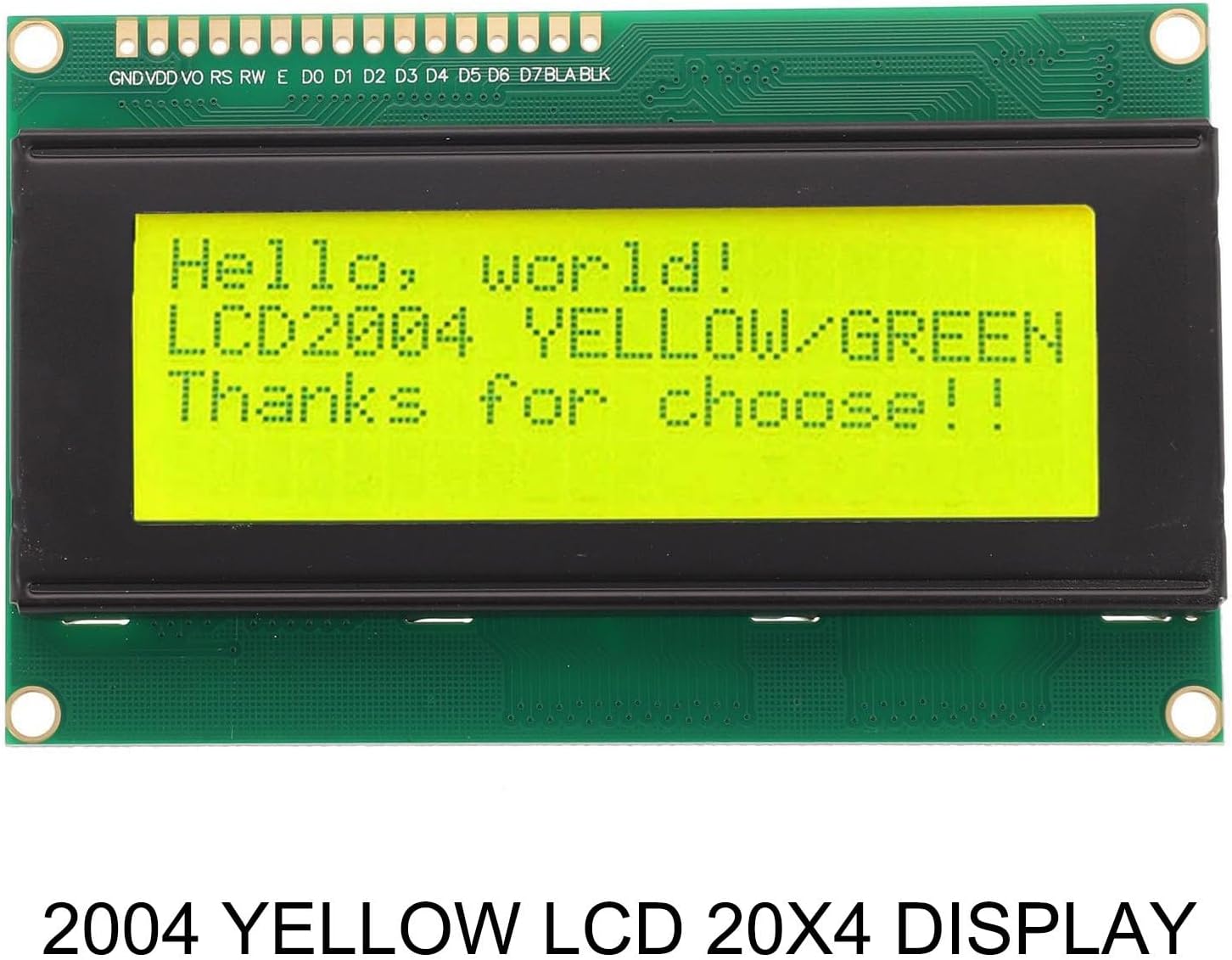 20x4 Character LCD Display Module with Blue/Yellow Backlight, 5V Supply, 98x60x12 mm, Serial Interface (No I2C), DIY Electronics & Indust(BLUE)(yellow)