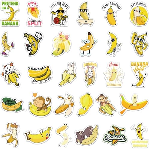 Miniatura 2 de 60 calcomanías de plátano  Calcomanías de vinilo de frutas de animales impermeables recuerdos de fiesta para niños lindas calcomanías Kawaii para